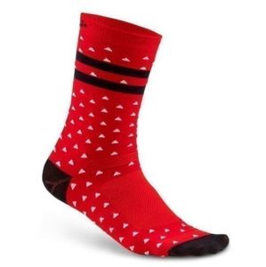 Ponožky CRAFT Pattern 1906061-430999 - červená s potiskem 34-36